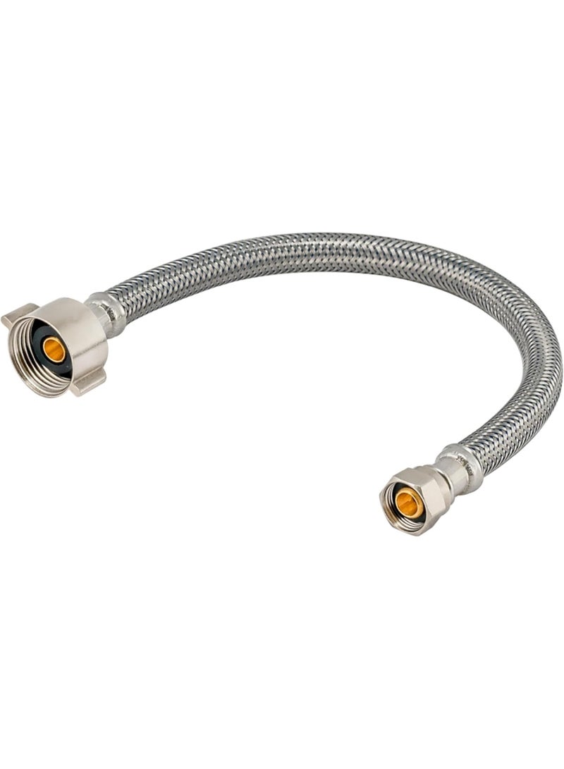 Eastman Eastman 16 Inch Flexible Toilet Connector, 7/8 Inch Ballcock x 3/8 Inch Compression, Stainless Steel Braided Hose, 48089  - Image 1