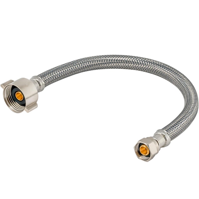 Eastman 16 Inch Steel-Flex Toilet Connector, Braided Stainless Steel Supply Line with 7/8 in Ballcock x 3/8 in Compression Ends, 48089 - Image 1