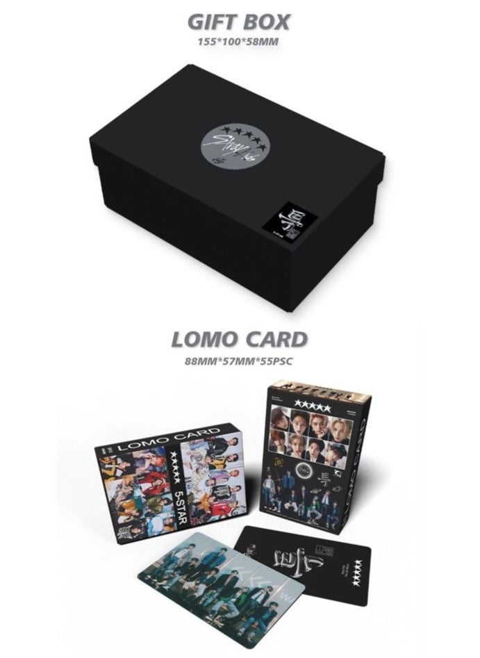 EHOME Stray Kids 5-Star Gift Box With Lomo Cards, Acrylic Stand, Hand Account Tape, Keychain, Lanyard, Stickers, Photo Card  - Image 2