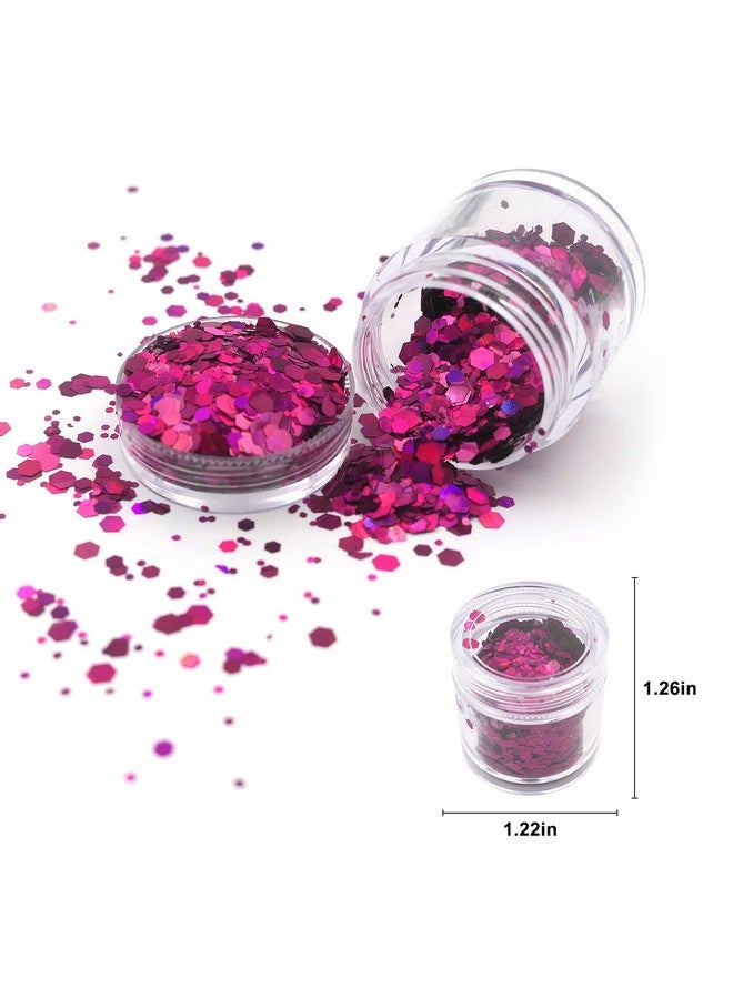 LifexTol 9 Colors Chunky Glitter Sequins 90G Size Mixed Resin Hexagons Crafts Fine Glitter Iridescent Diy Nail Sequins For Face Body Makeup Resin Accessories(Mixed Colorb) - Image 3