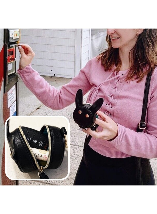 MOMINSIDE Pacifier Case Holder With Clip, Pacifier Charm Pod Cute Rabbit Bag Charm Purse Charm Clasp to Easily Attach to Diaper Bags or Purse, Holds 2 Pacifiers, Black - Image 3