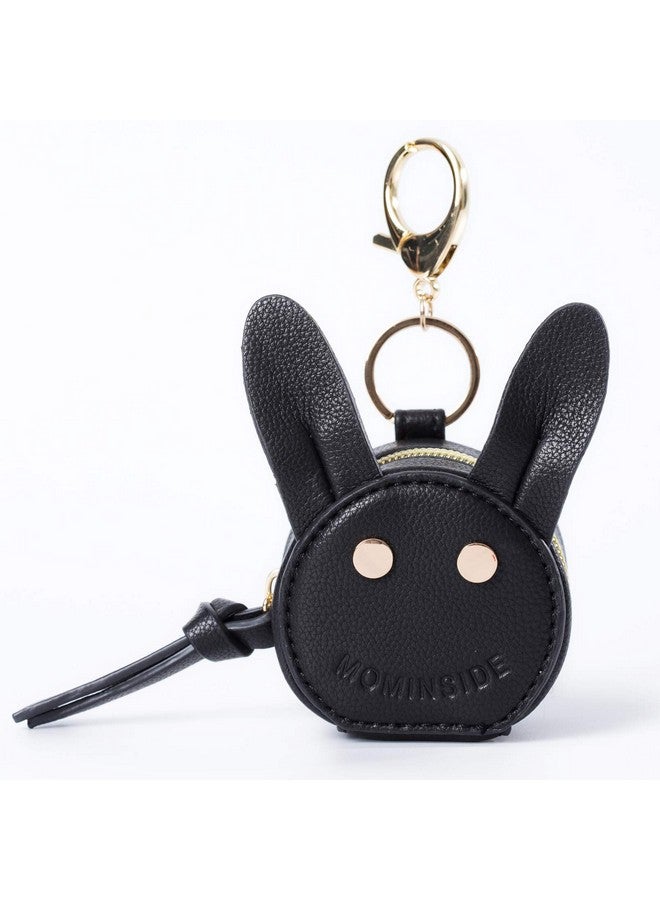 MOMINSIDE Pacifier Case Holder With Clip, Pacifier Charm Pod Cute Rabbit Bag Charm Purse Charm Clasp to Easily Attach to Diaper Bags or Purse, Holds 2 Pacifiers, Black - Image 1