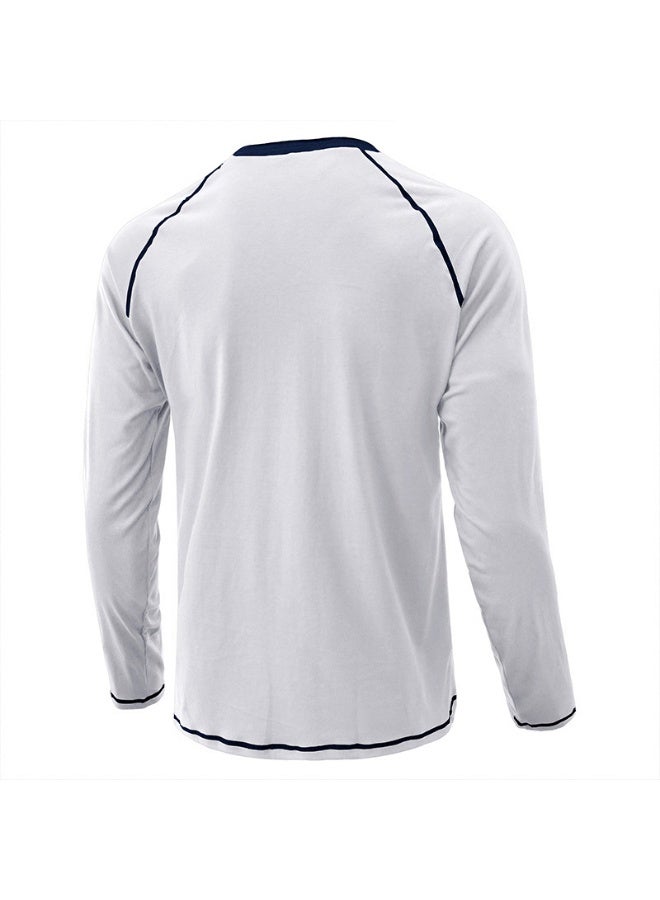 general Men's Henley Shirts Raglan Long Sleeve Casual Slim Fit Lightweight Fashion T-Shirts - Image 2