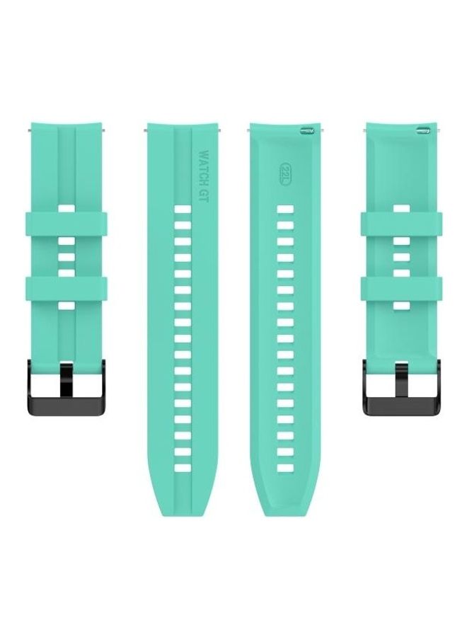 NIBEMINENT Silicone Replacement Strap Watchband with Black Steel Buckle For Huawei Watch GT 2 Pro Blue  - Image 2