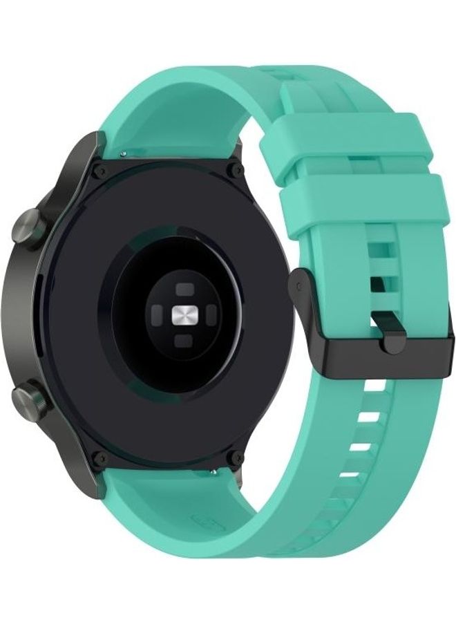 NIBEMINENT Silicone Replacement Strap Watchband with Black Steel Buckle For Huawei Watch GT 2 Pro Blue  - Image 5