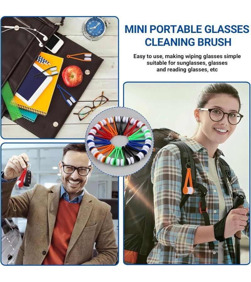 Set Of 5 Portable Eyeglass Cleaning Kits With Microfiber Cloth Random Color - Image 4