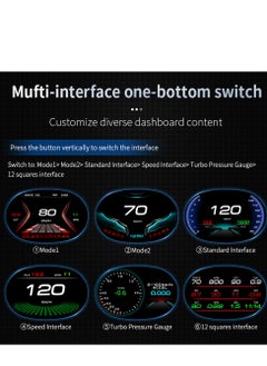 جولف لينك شاشة عرض أمامية GULFLINK (HUD) عداد سرعة السيارة P20  - Image 2