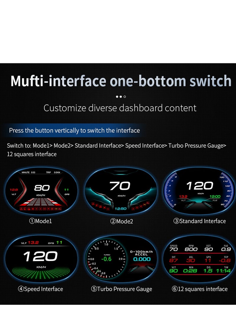 جولف لينك - شاشة عرض أمامية GULFLINK (HUD) عداد سرعة السيارة P20 - Image 1