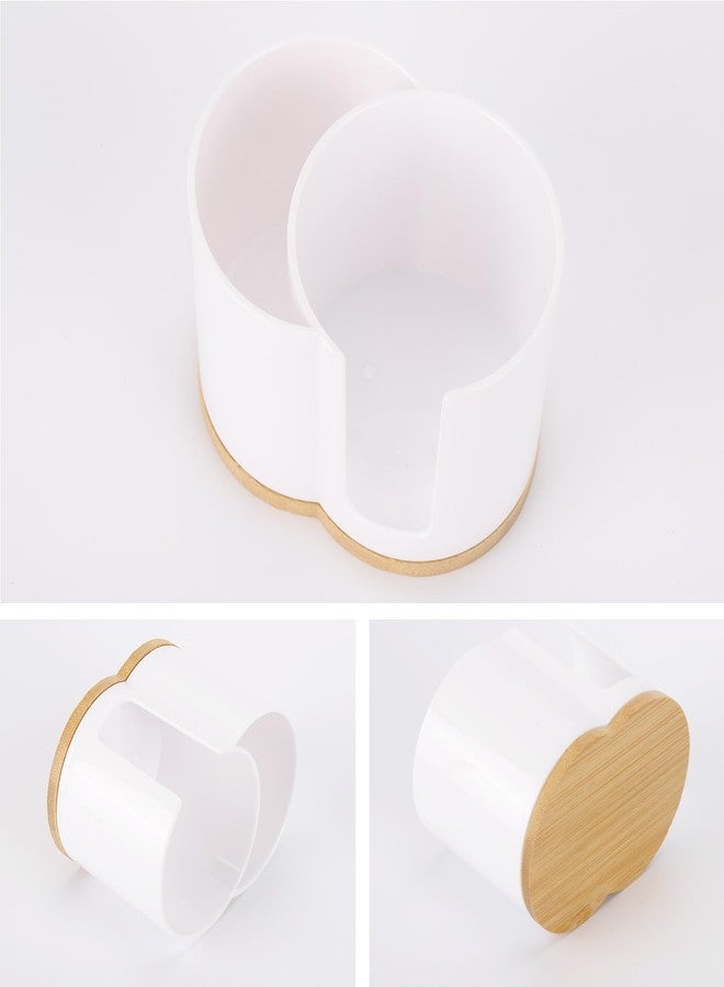 تي بيست ماكس موزع أعواد قطنية من تي بيست ماكس، مكون من قطعتين، وحامل دائري للوسادات، ومنظم حاويات الحمام، مصنوع من البلاستيك، باللون الأبيض - Image 4