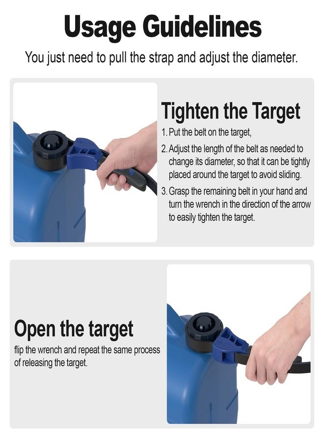XDENGP Strap Wrench Set, 2pcs Adjustable Rubber Strap Wrench, Oil Filter Strap Wrench, Max Diameter 4" and 6" with Rubber Belt, Jar Opener for Weak Hands - Image 3