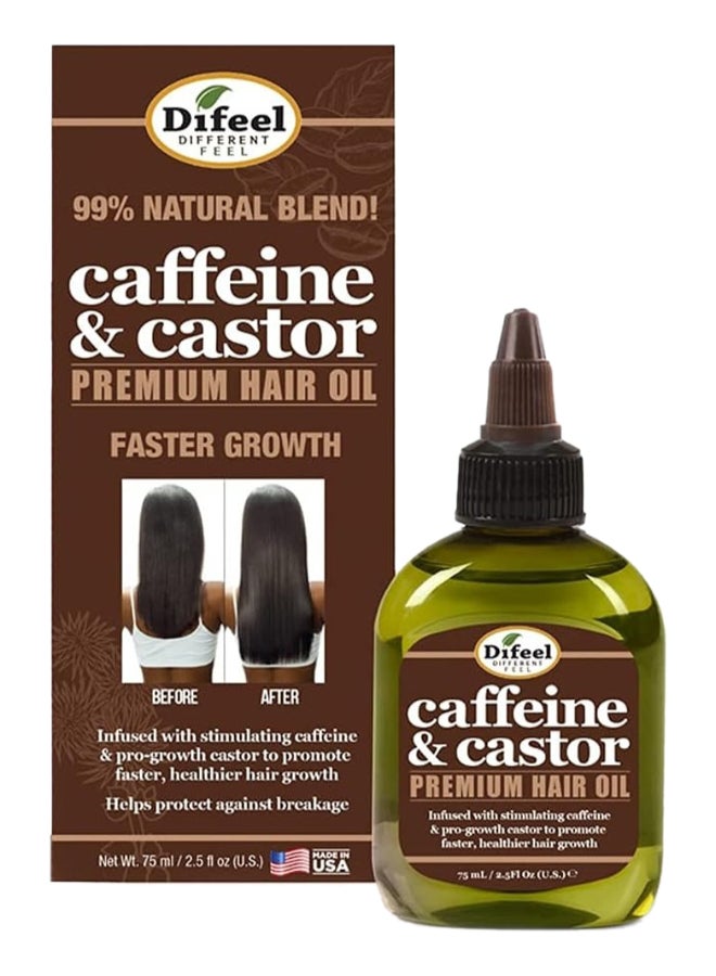 Difeel Caffeine & Castor Premium Hair Oil, 99% Natural Blend