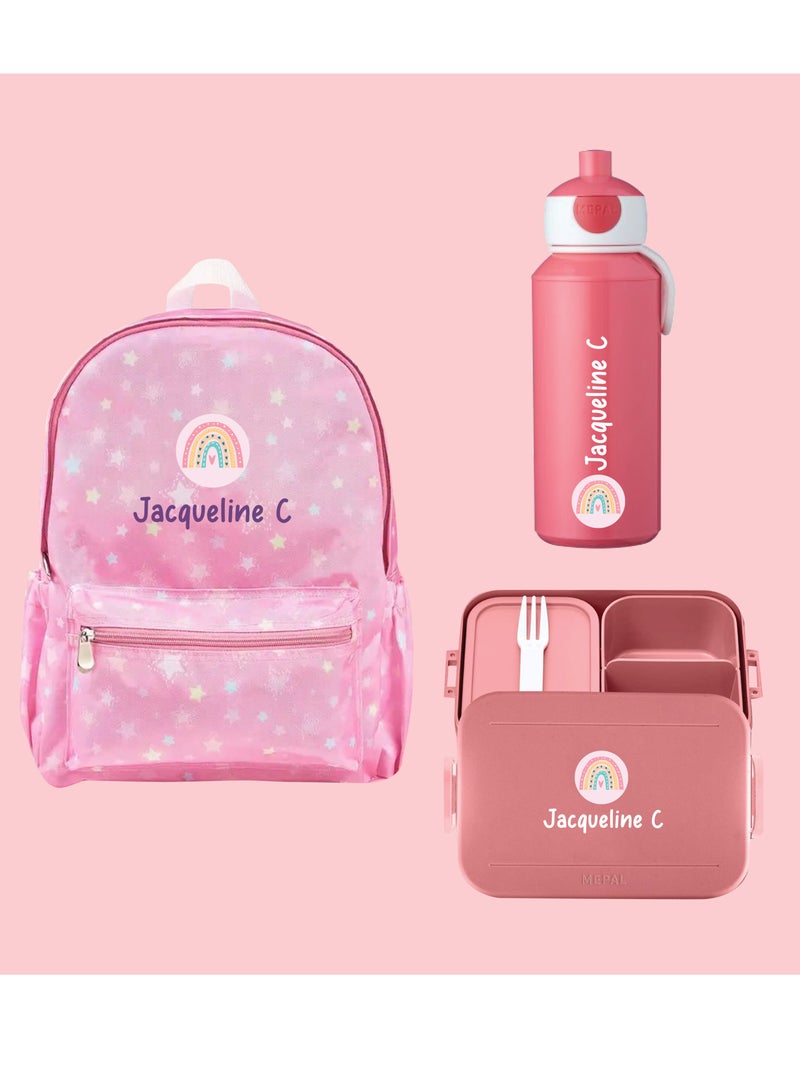 شير ذا لوف  طقم حقيبة ظهر للأطفال مكون من 3 قطع تتضمن زجاجة مياه وصندوق غداء وحقيبة مدرسية - Image 3