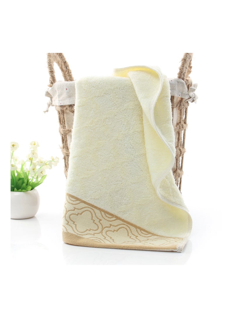 Soft and absorbent cotton thickened and quick drying luxury hotel bath towel set size 70 * 140cm environmentally friendly and durable bathroom daily home spa sports and travel (beige)  - Image 5