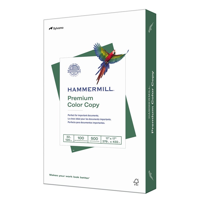 Hammermill Printer Paper Premium Color 32 lb Copy Paper 11 x 17 1 Ream 500 Sheets 100 Bright Made in the USA 102660R