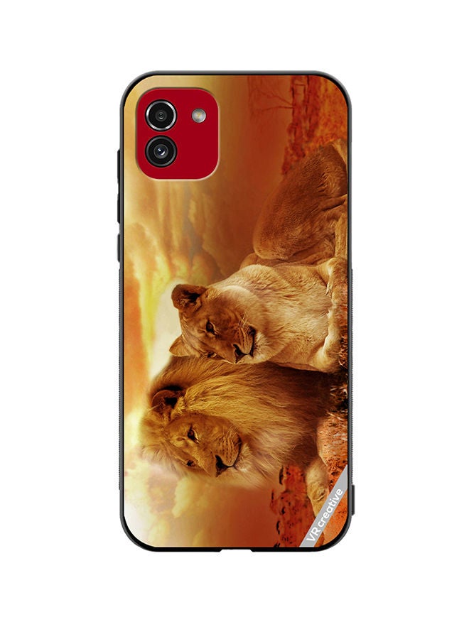 VR CREATIVE Protective Case Cover For Samsung Galaxy A03 King Queen Of Jungle Design Multicolour - Image 1
