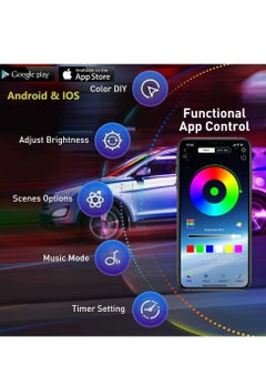 LIMOS Car LED Strip Lights,Multicolor RGB Car Interior Lights 4 in 1, 6 meters  - Image 4