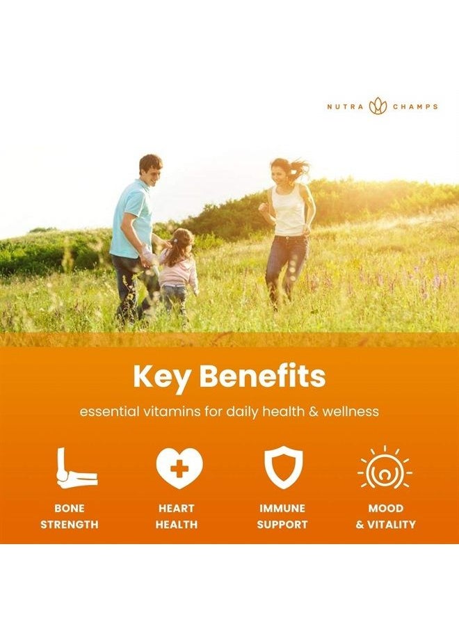 NutraChamps - Vitamin D3 K2 Drops | Liquid Vitamin D3 5000 IU & K2 D3 with MK7 | Vitamin D Drops for Kids | Bones, Heart & Immune Health | Liquid Vitamin D in MCT Oil for Better Absorption Than Capsules & Gummies - Image 1