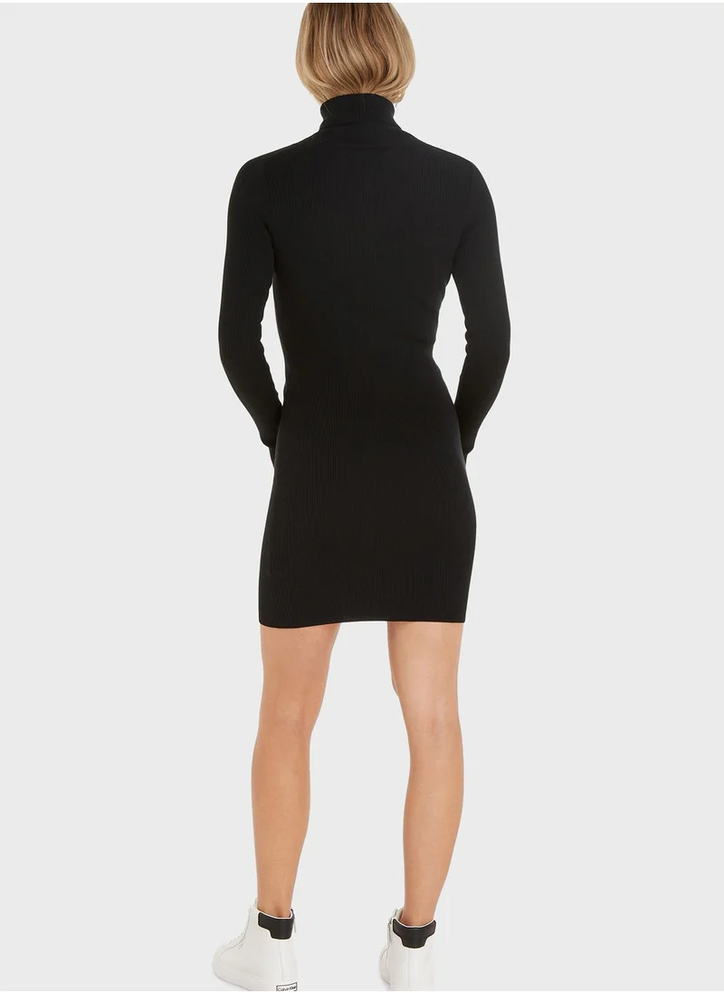 Calvin Klein Jeans Turtle Neck Knitted Dress