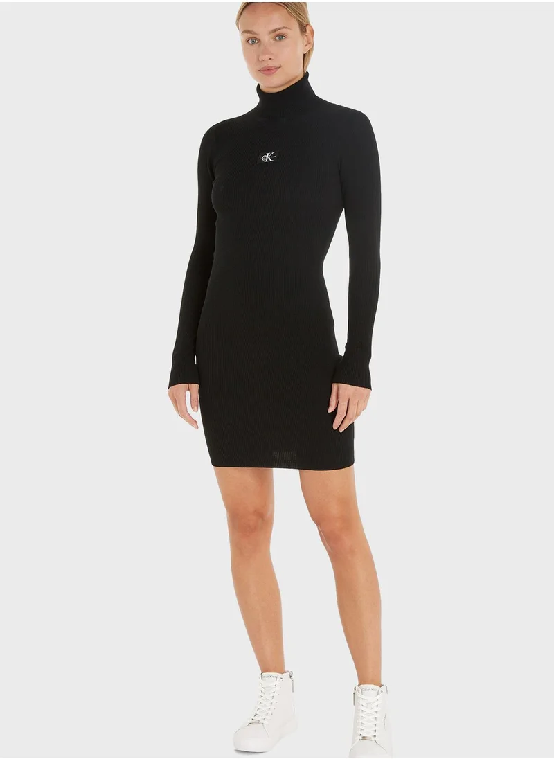 Calvin Klein Jeans Turtle Neck Knitted Dress