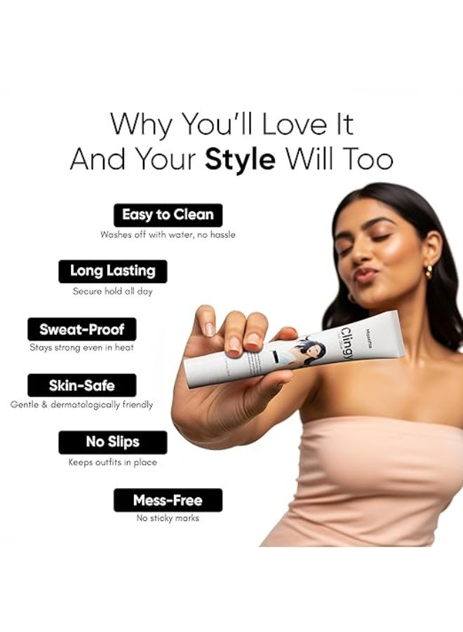 Masofta Clingy Body Glue | Liquid Fashion Tape – Sweat-Resistant, Skin-Safe Adhesive for Fashion & Styling | Strapless Outfit & Dress Fixer, Clothing Hold Roll-On, Secure Fit, Non-Irritating | 20 ml - Image 2