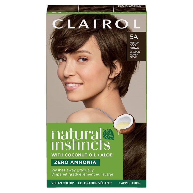 Clairol Natural Instincts DemiPermanent Hair Dye 5A Medium Cool Brown Hair Color Pack of 1