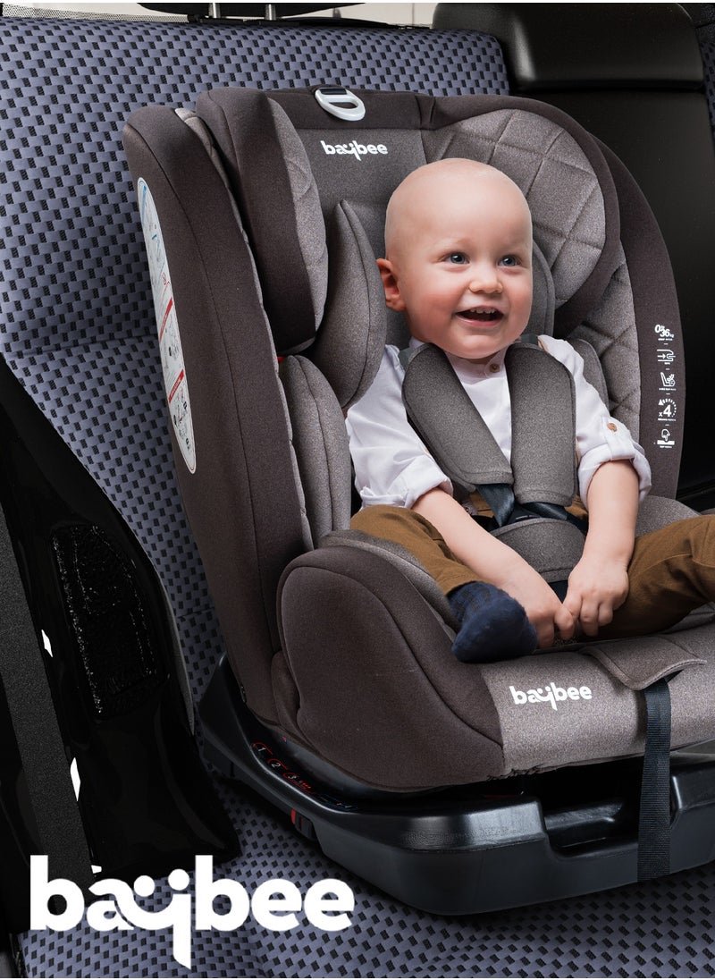BAYBEE - Convertible Car Seat for Baby 0 to 12 Years with ISOFIX, 3 Position Recline, Headrest Adjustable ECE R44/04 Safety Certified Travel Baby Car Seat for Toddlers Kids Boys Girls Brown - Image 1
