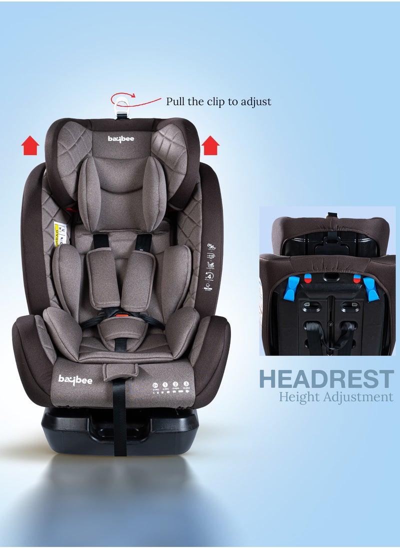 BAYBEE - Convertible Car Seat for Baby 0 to 12 Years with ISOFIX, 3 Position Recline, Headrest Adjustable ECE R44/04 Safety Certified Travel Baby Car Seat for Toddlers Kids Boys Girls Brown - Image 1