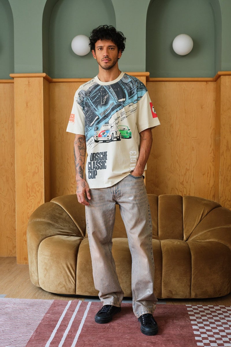 Bonkers Corner Porsche 1985 Oversized T-shirt - Image 2