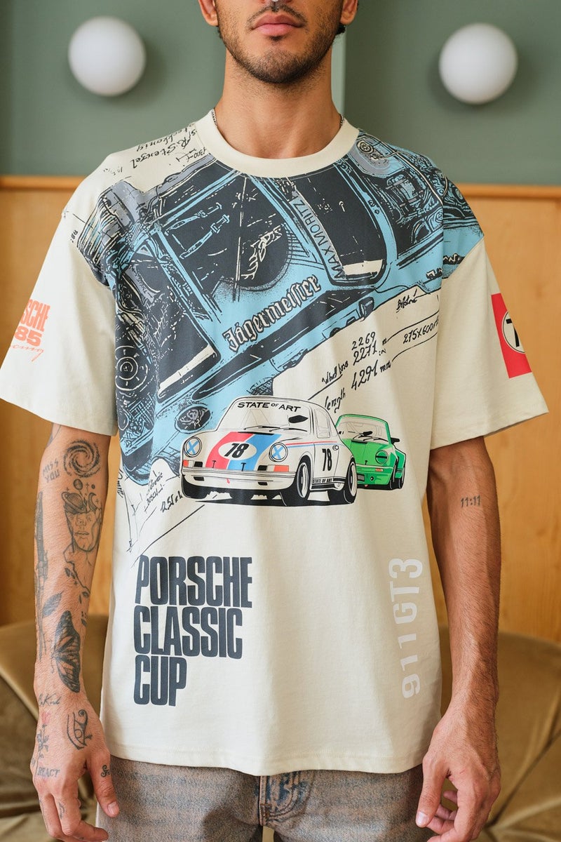 Bonkers Corner Porsche 1985 Oversized T-shirt - Image 5
