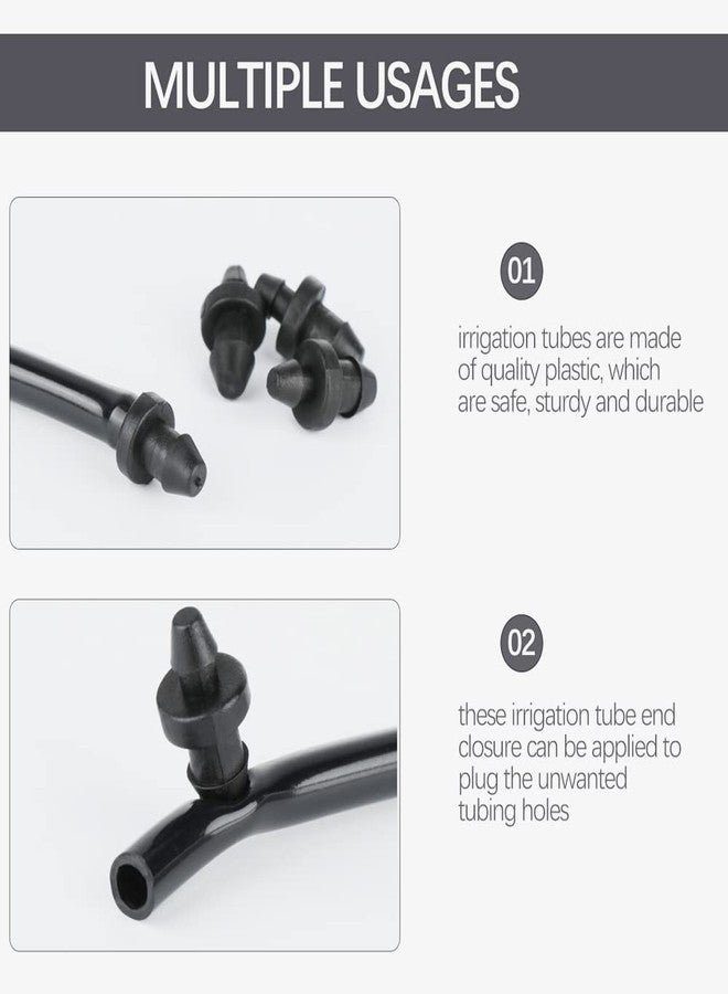 ROZESAZZ 60 Pieces Drip Irrigation 1/4" Barbed Tubing End Plugs,Barbed Connectors End Cap for Drip or Sprinkler Systems - Image 4