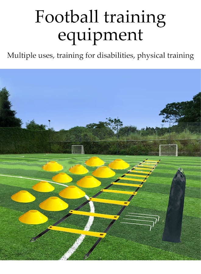 DUNISO Speed Agility Training Kit，Football Kick Trainer，Football Training Equipment，With Triangle Buckle, Ground Nail, Resistance Umbrella, Hurdle, Elastic Band, Storage Rack, Disc, Tensioner, Skipping Rope，Suitable For Physical Education Teachers, Coaches, Athletes, And Beginners  - Image 5