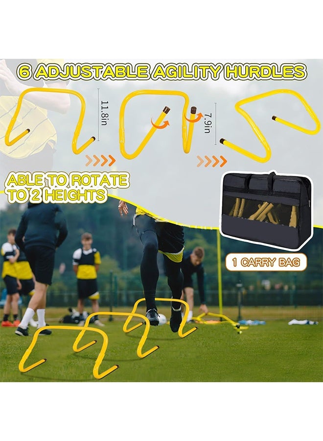 DUNISO Speed Agility Training Kit，Football Kick Trainer，Football Training Equipment，With Triangle Buckle, Ground Nail, Resistance Umbrella, Hurdle, Elastic Band, Storage Rack, Disc, Tensioner, Skipping Rope，Suitable For Physical Education Teachers, Coaches, Athletes, And Beginners  - Image 4