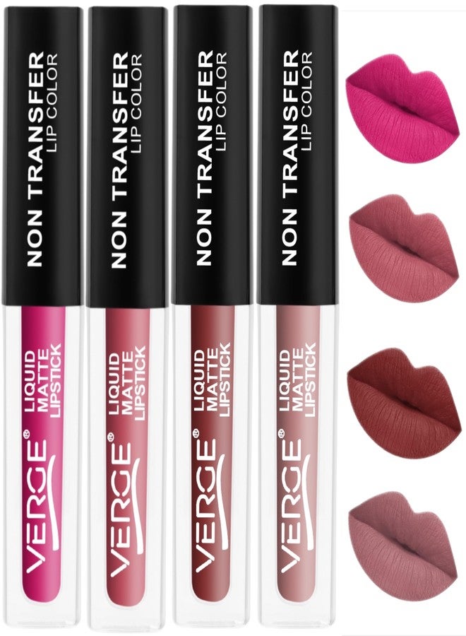 VERGE Lip Shots Non Transfer Waterproof Liquid Lip Color With Long Stay & Matte Finish (Pack Of 4) (Must Have) - Image 2