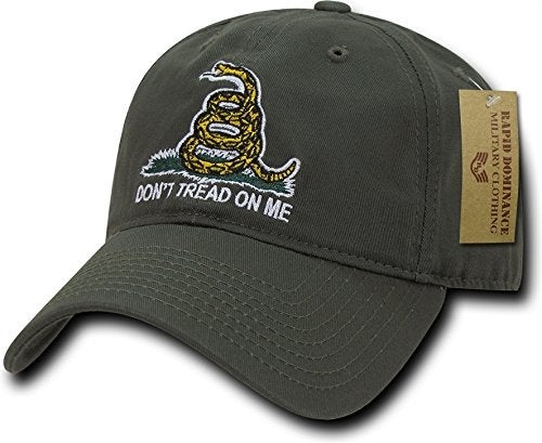 Rapid Dominance Relaxed Graphic Cap Gadsden Flag Olive - Image 1