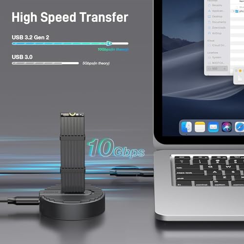 FIDECO USB to M.2 NVME SATA SSD Docking Station, USB 3.2 Gen 2 SSD Enclosure Adapter, Tool-Free NVME Reader, Support Maximum 10Gbps Data Transfer (EPL-1234PC) - Image 3