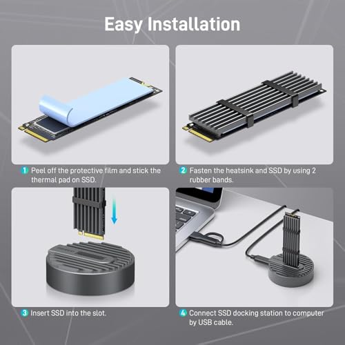 FIDECO USB to M.2 NVME SATA SSD Docking Station, USB 3.2 Gen 2 SSD Enclosure Adapter, Tool-Free NVME Reader, Support Maximum 10Gbps Data Transfer (EPL-1234PC) - Image 5