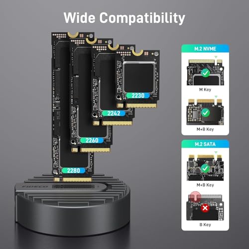 FIDECO USB to M.2 NVME SATA SSD Docking Station, USB 3.2 Gen 2 SSD Enclosure Adapter, Tool-Free NVME Reader, Support Maximum 10Gbps Data Transfer (EPL-1234PC) - Image 2