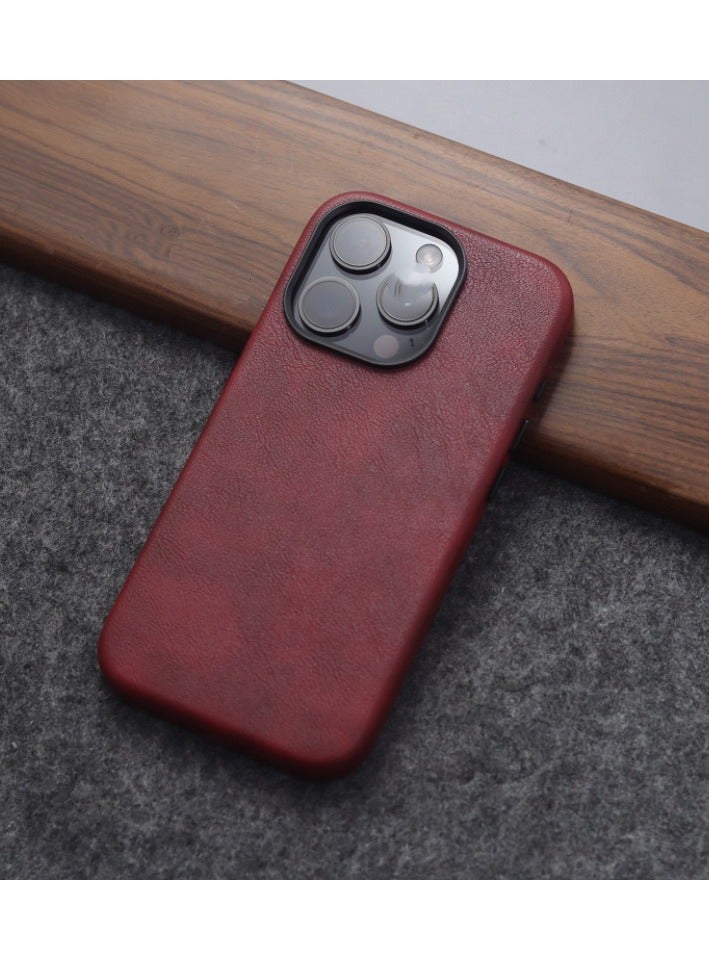 For iPhone 16 Pro Max Leather Case, Business Luxury Classic PU Leather Elegant Designer Men Cover Soft Non-Slip Grip Phone Cases for iPhone 16 Pro Max  - Image 2