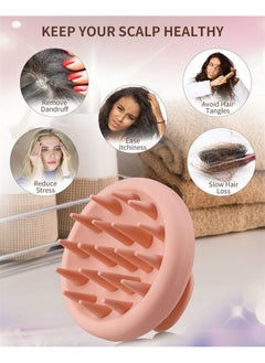 ULHYC Silicone Scalp Massager Shampoo Brush, Shower Scalp Scrubber with Soft Bristles, Scalp Brush for Hair Growth & Dandruff Treatment, Wet Dry Hair Massager for All Hair Types of Women (Pink)  - Image 3