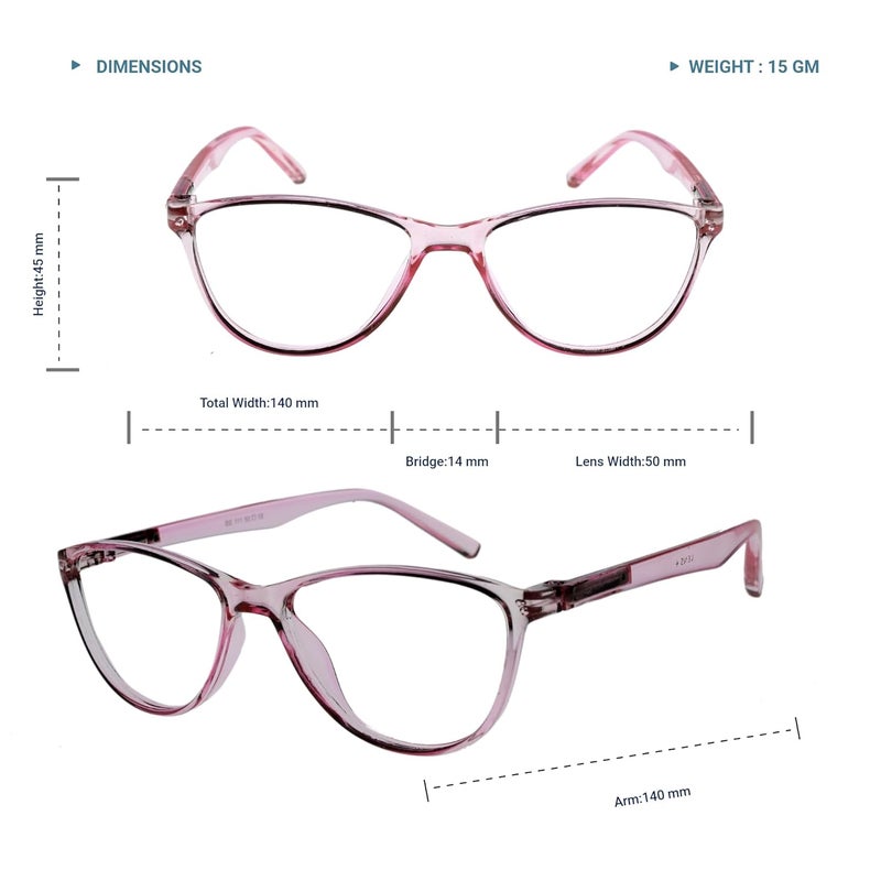 Lens + Lensplus Cateye Shape TR Full Rim Eyeglasses with Lightweight Unisex Eyewear for Men & Women | Stylish Computer & Daily Use Frame - Image 5