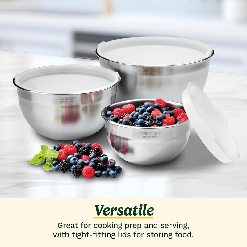 Cuisinart Mixing Bowl Set, Stainless Steel, 3-Piece, CTG-00-SMB - Image 2