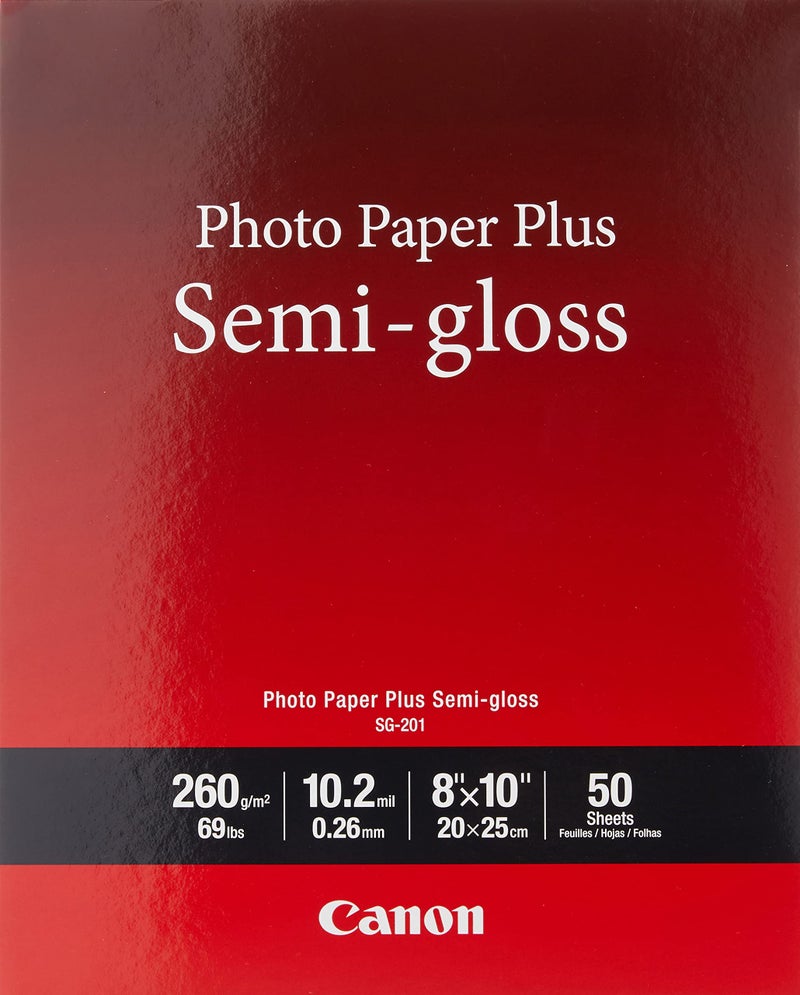 Canon Sg-201 8X10(50) Photo Paper Plus Semi-Gloss 8"" X 10"" (50 Sheets) (Sg-201 8X10) - Image 1