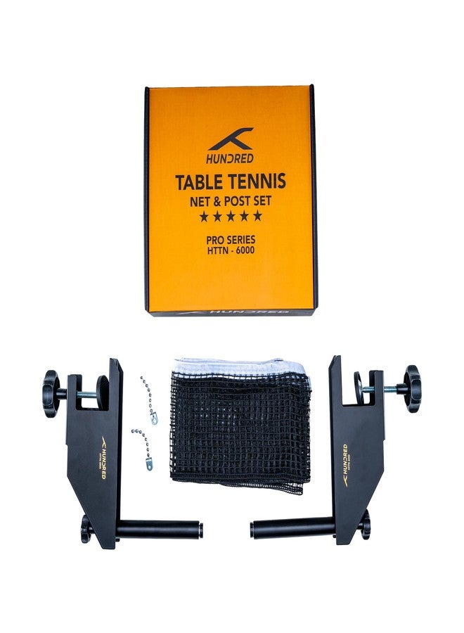 Hundred HTTN 6000 Table Tennis Net & Post Set (Black/Black) - Image 1