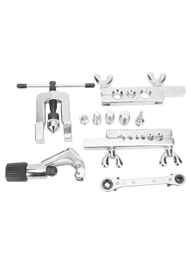 ديفاونز مجموعة أدوات احترافية لقطع الأنابيب وتوسيعها لأنظمة التدفئة والتهوية وتكييف الهواء والسباكة وتحسين المنزل، تتضمن قواطع أنابيب وأداة تشكيل وكتل توسيع ومحولات تشكيل لأنابيب النحاس والألومنيوم والفولاذ المقاوم للصدأ، متينة، خالية من التسرب، وتوسيعات دقيقة - Image 3