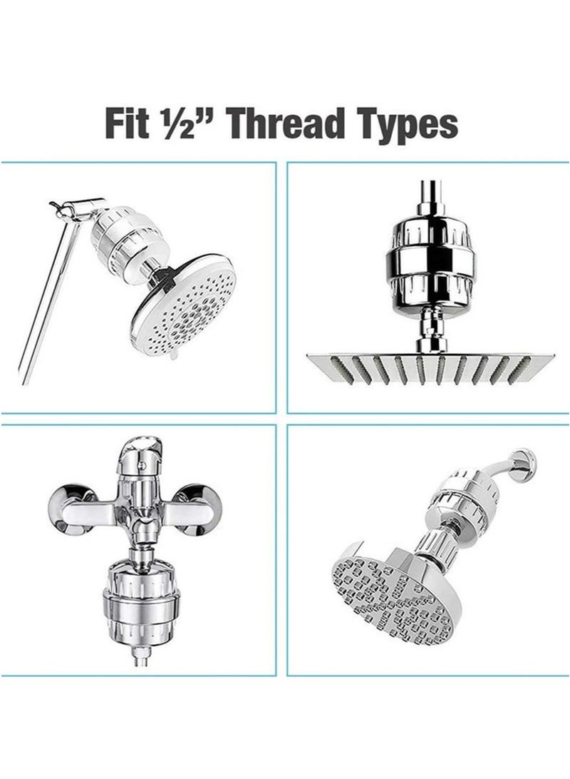 4 Pack 30-Stage Shower Filter Universal Replacement Filter Cartridge Hard Water Purifier Removes Chlorine, Heavy Metals, Iron, Other Sediments, High Output Water Softener, Skin and Hair Health - Image 4