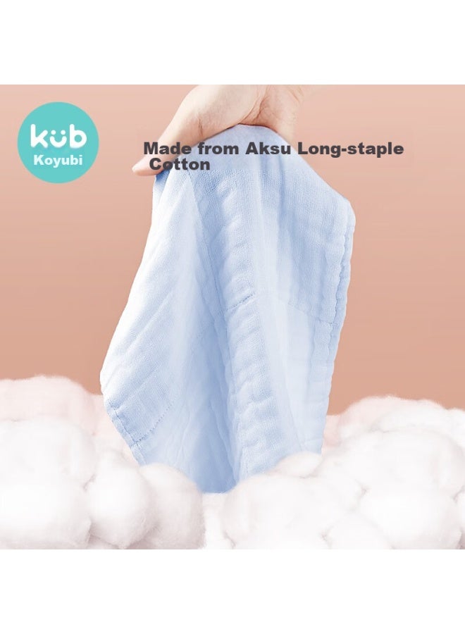 Kub Baby Drool Bib, Face Towel, Nursing Cloth, Children's Handkerchief, Newborn Pure Cotton Gauze Towel, 6-pack With Hanging Rope - Image 1