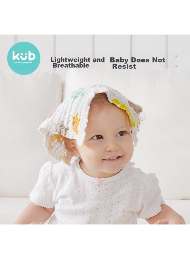 Kub Baby Drool Bib, Face Towel, Nursing Cloth, Children's Handkerchief, Newborn Pure Cotton Gauze Towel, 6-pack With Hanging Rope - Image 3