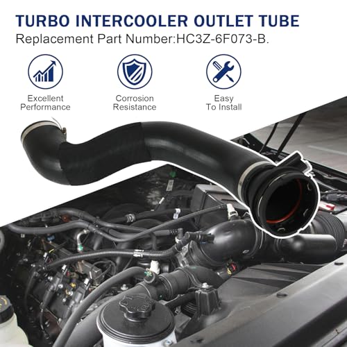 RALZAOTO Turbo Intercooler Outlet Tube Replacement for Ford F-250 F-350 Super Duty 6.7L PowerStroke 2017-2019 Replaces# HC3Z-6F073-B - Image 2