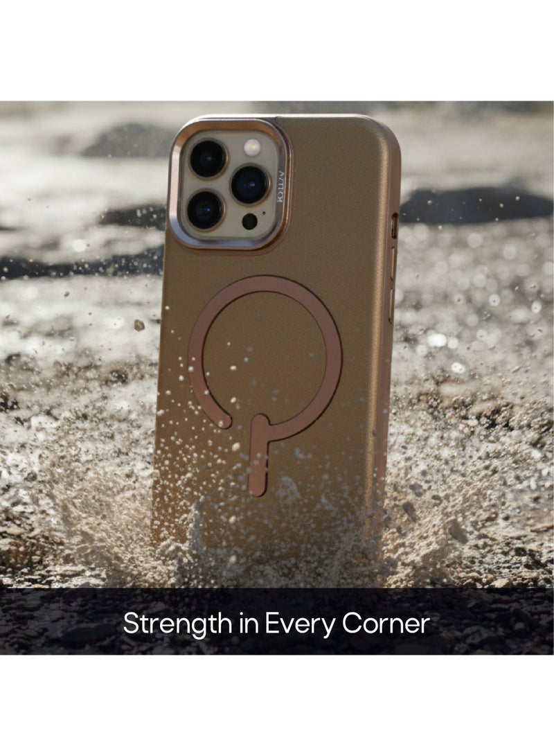 Aztech Handcrafted Premium Italian Leather Case for iPhone 16 Pro Max, MagSafe Compatible, Two-Tone Effect, Unique Patina Over Time, Desert Titanium Color, Slim Fit, Durable Protective Case, Anti-Scratch, Shockproof, Luxury Leather Cover, Stylish iPhone 16 Pro Max Case, Everyday Protection, Drop Protection, Magnetic Wireless Charging Compatible, Modern Phone Cover, Trendy Mobile Accessories, iPhone 16 Pro Max Accessories, Premium Leather Case - Image 2