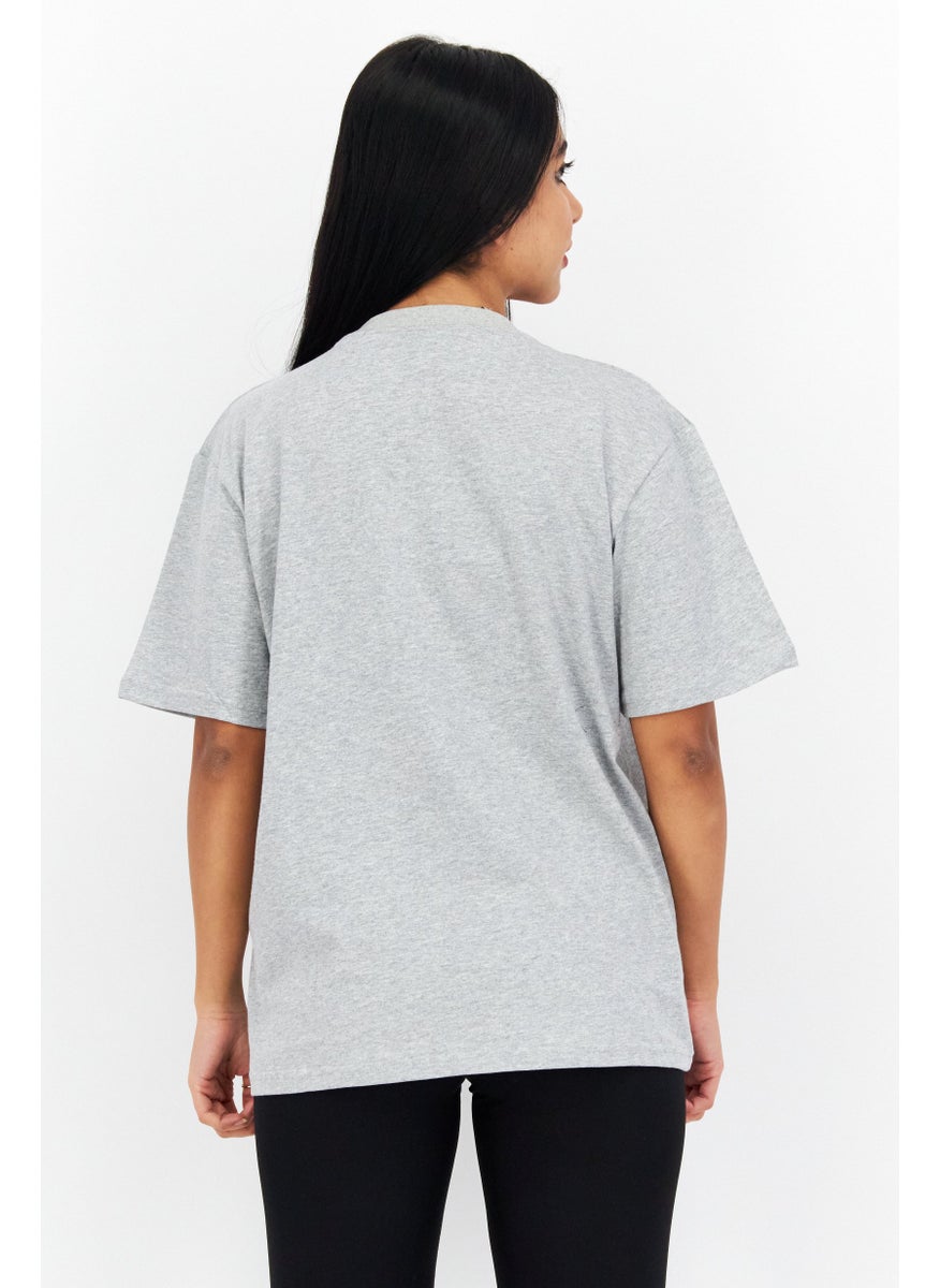 Marilyn Monroe - Women Oversize Crew Neck Short Sleeve Graphic T-shirt, Heather Grey - Image 1